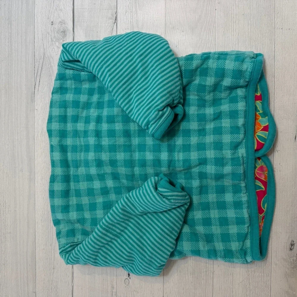 Vintage Gymboree‎ girls rainbow tag reversible sweater tulip teal blue